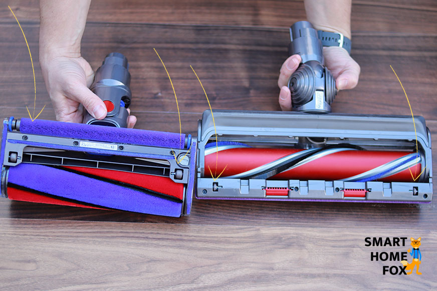 The small rollers and glides on the floor nozzles 